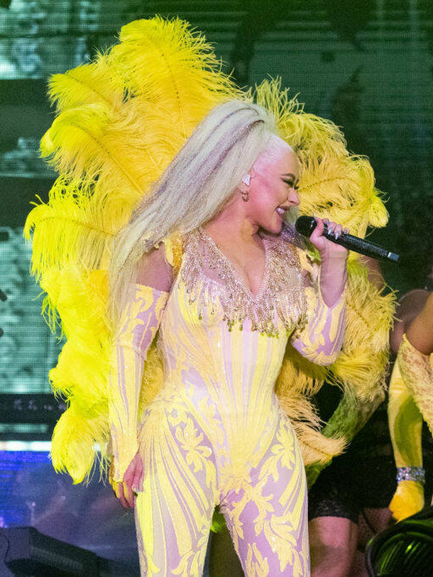 Christina Aguilera, en uno de sus conciertos. (Getty)
