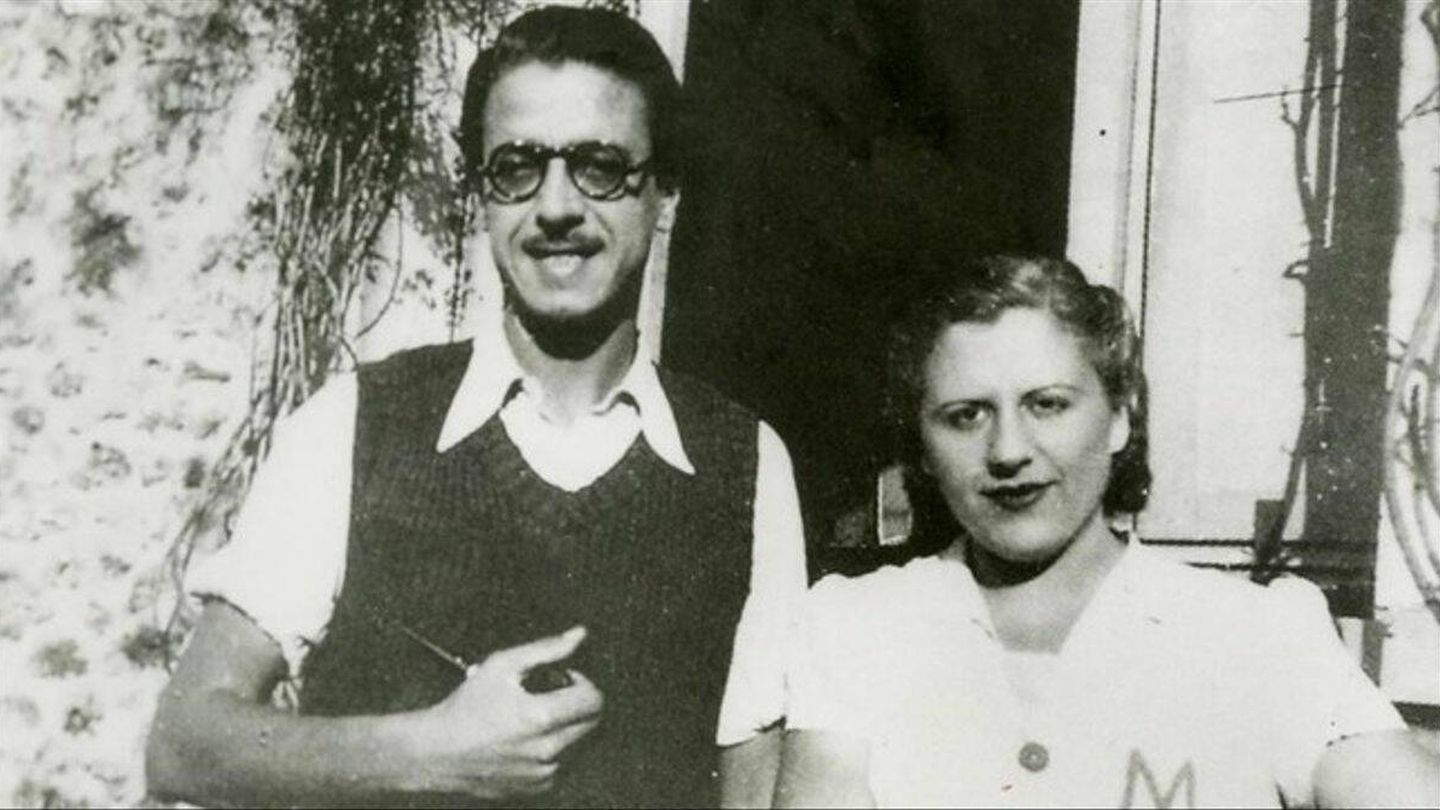 Mercè Rodoreda con su pareja, Armand Obiols