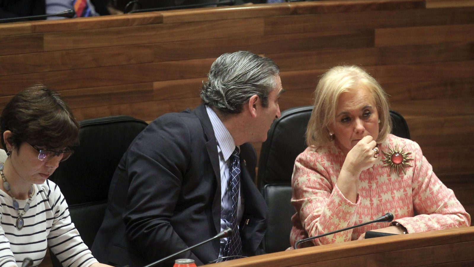 Foto: La presidenta del PP de Asturias, Mercedes Fernández y el diputado de este partido, Carlos José Suárez durante el debate de investidura. (Efe)