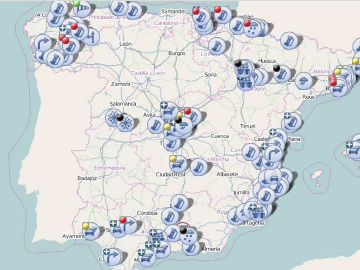 Foto: Consulta en este mapa de la DGT qué carreteras están cortadas por las protestas de los agricultores. (DGT)
