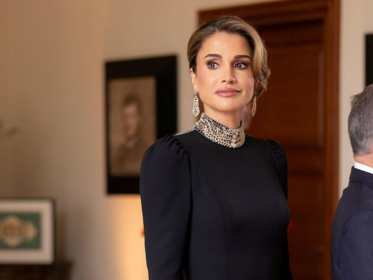 Foto: La reina Rania, en la boda de su hijo Hussein. (Reuters/Corte Real Hachemita)