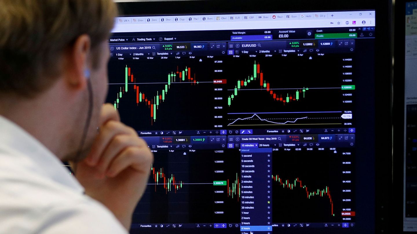 Un 'trader' con gráficos de análisis técnico. (Reuters)