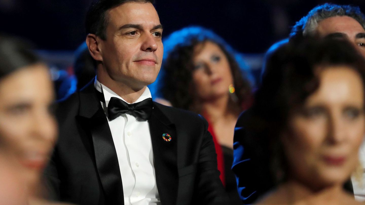 El presidente del Gobierno, Pedro Sánchez, durante la gala de entrega de los Premios Goya 2020. (EFE)