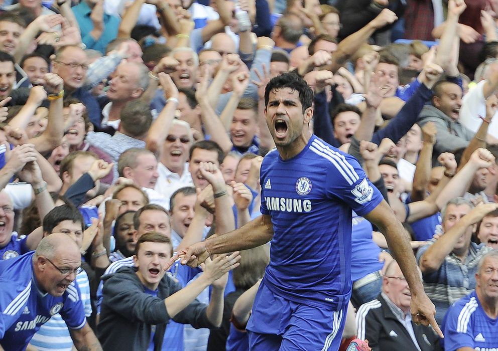 Foto: Diego Costa celebra el gol marcado en el Chelsea-Leicester (EFE)