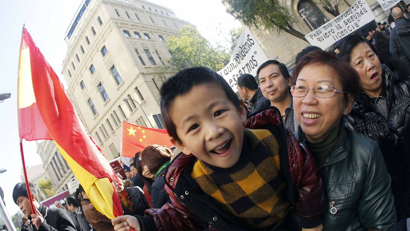 Manifestación de vendedores chinos en Madrid en 2011. (EFE)