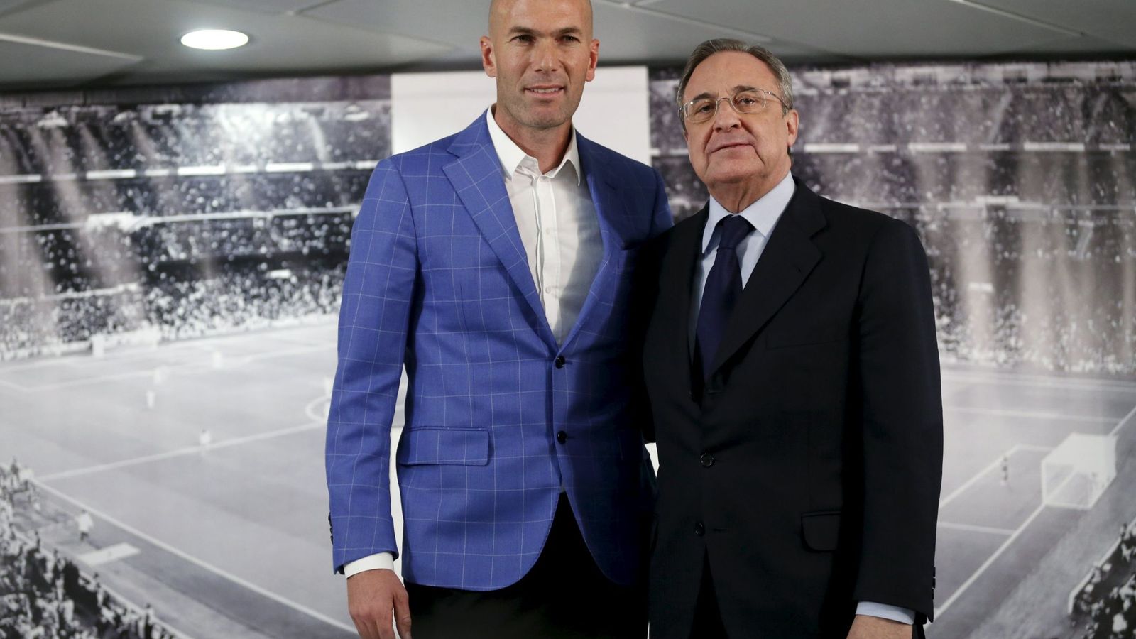 Foto: Florentino Pérez, en la presentación de Zidane. (Reuters)