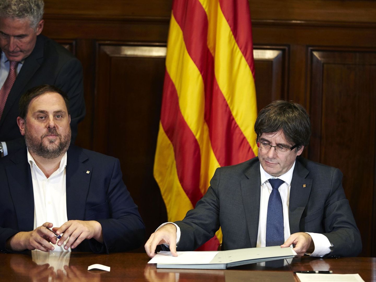 Oriol Junqueras y Carles Puigdemont. (Reuters)