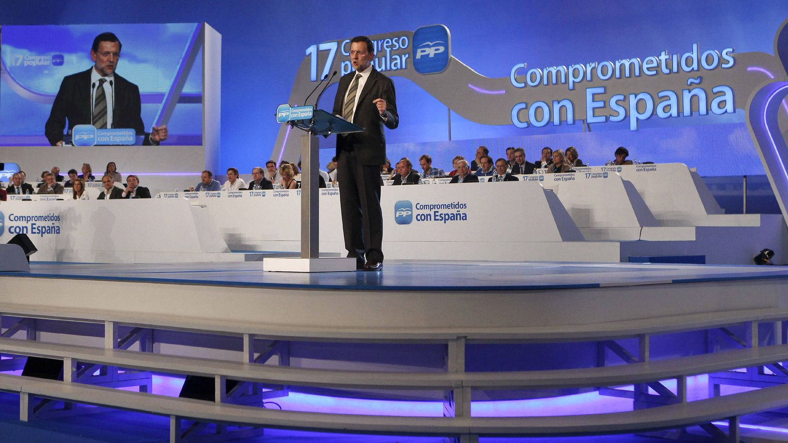 Foto: El presidente del PP, Mariano Rajoy, durante su intervención ante el plenario del XVII Congreso Nacional del partido en 2012. (EFE)