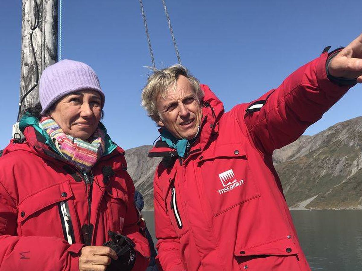 Foto: Ana Botín y Jesús Calleja en Groenlandia. (Mediaset)