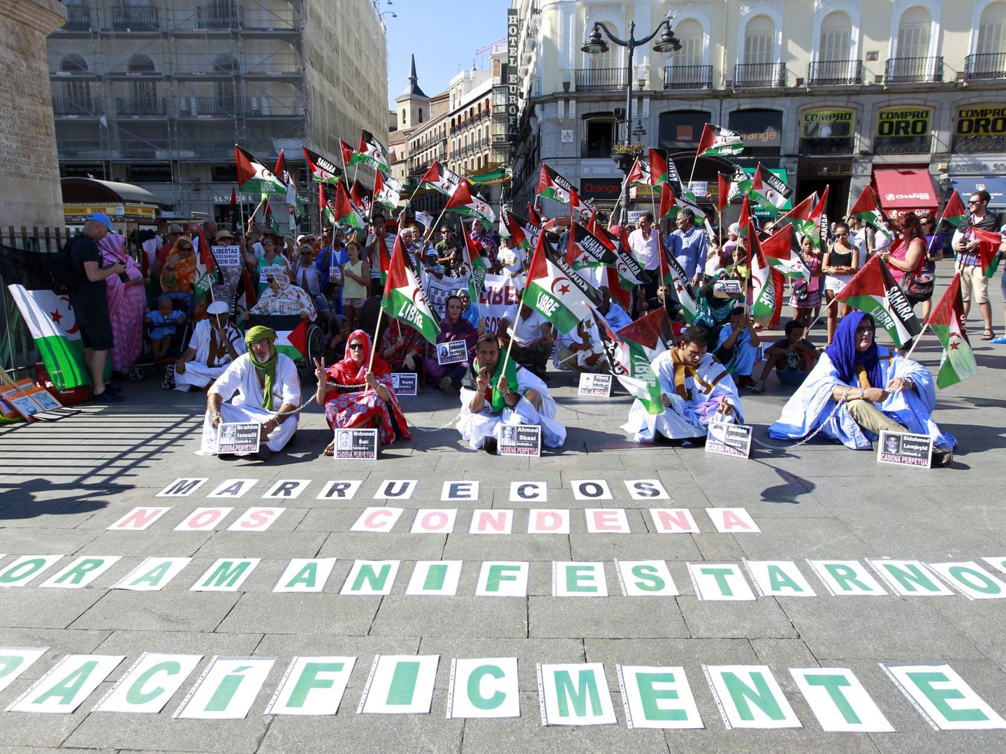 Manifestación en favor del pueblo saharaui en Madrid. (Efe)
