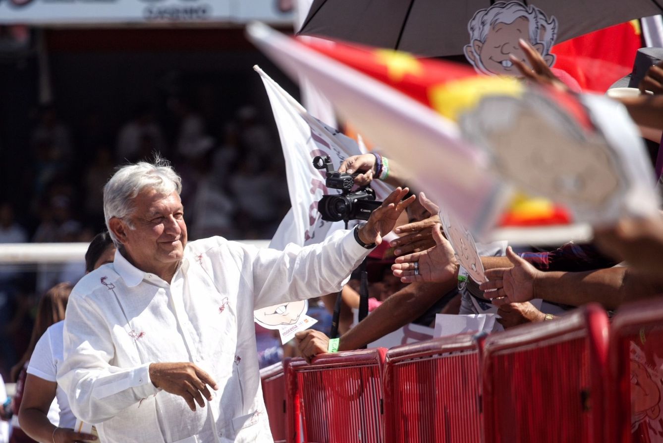 Andrés Manuel López Obrador durante un acto de campaña el estado de Veracruz. (EFE)