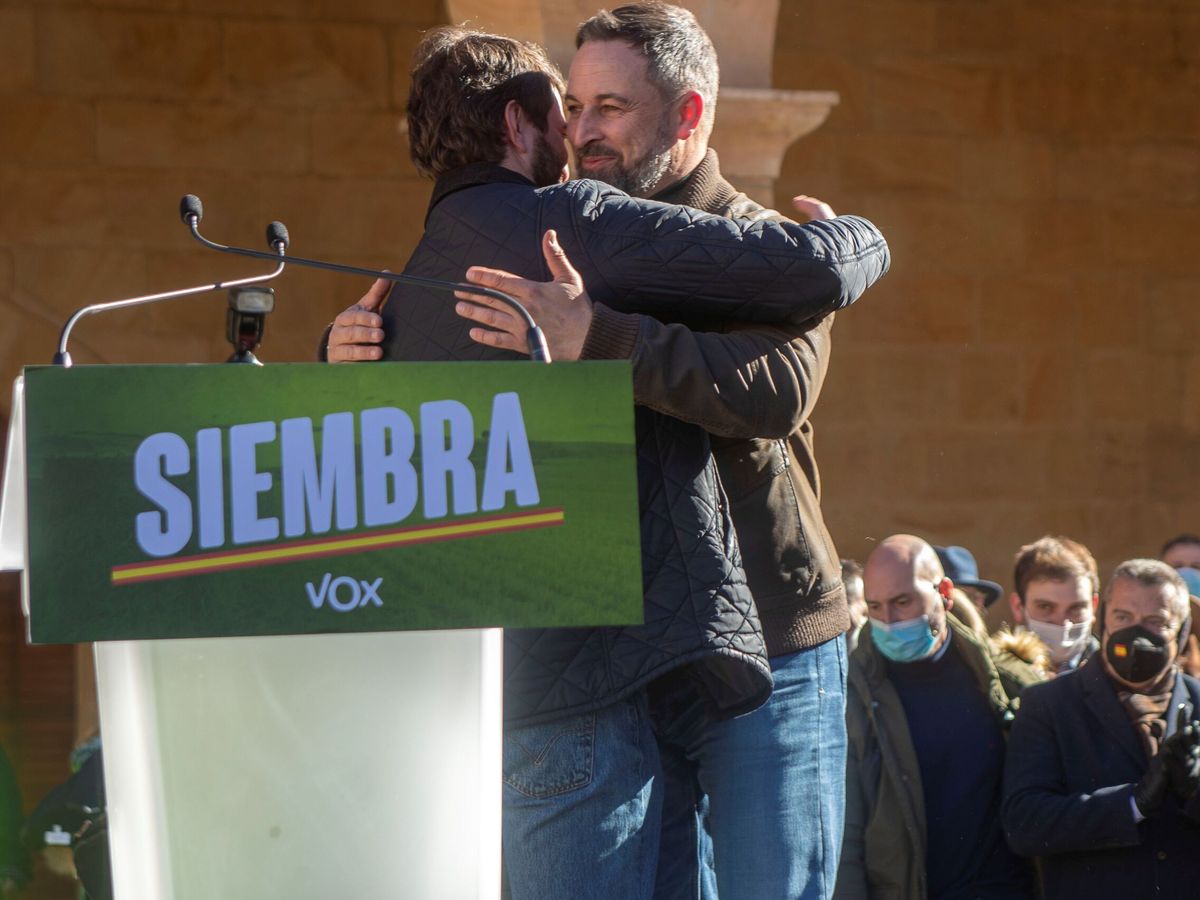 Foto: Abascal, en un acto electoral en Soria. (EFE/Wifredo García)