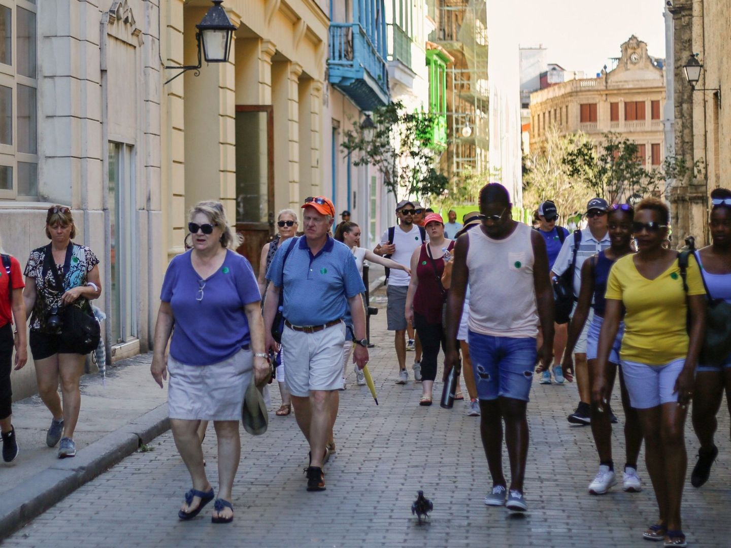 Un grupo de turistas pasea por las calles de La Habana. (EFE)
