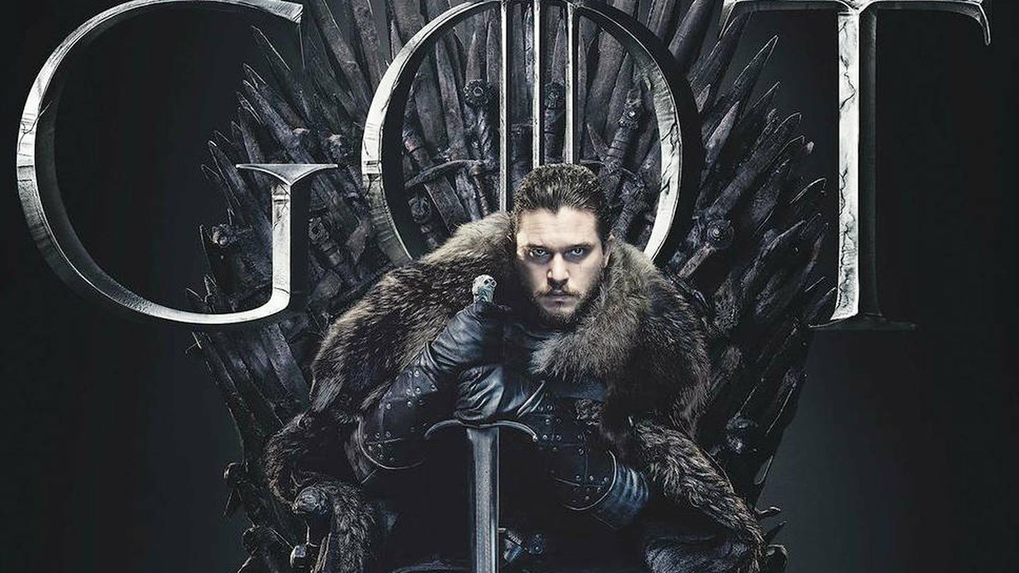 Jon Nieve, en el Trono de Hierro, en un cartel promocional de HBO.