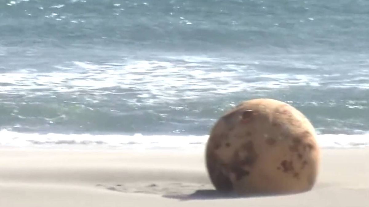 La "misteriosa" bola de metal que han localizado en una playa en Japón