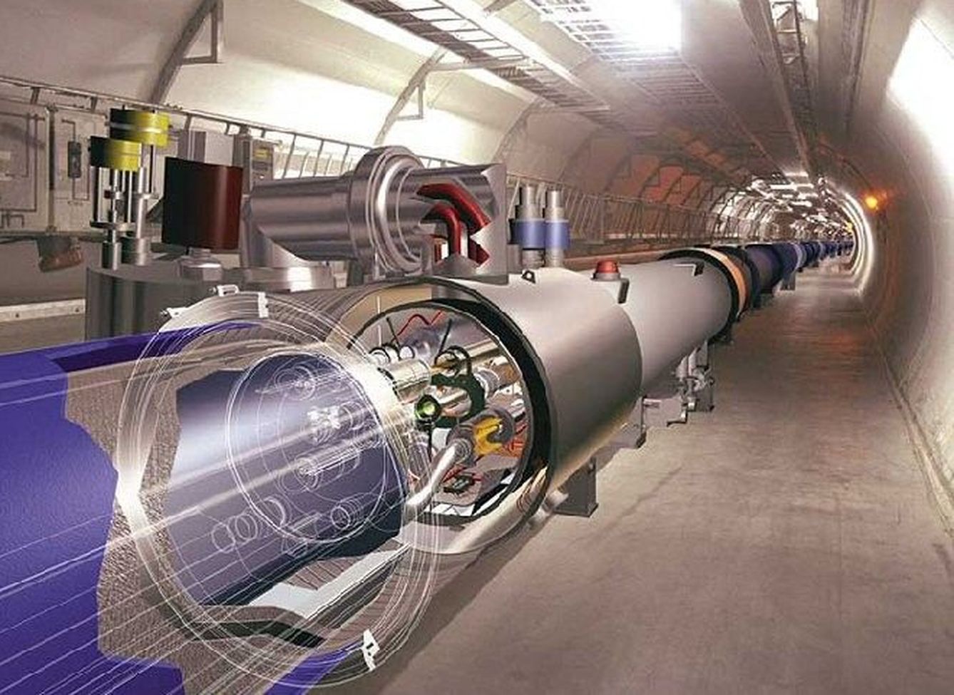Sección del LHC (Foto: CERN)
