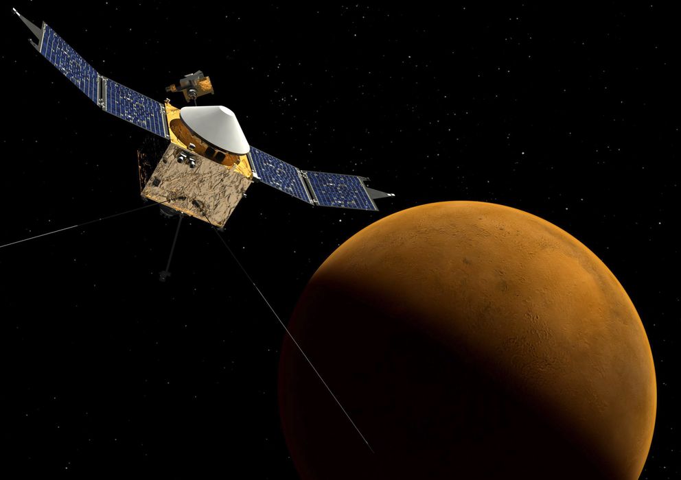 Foto: Foto difundida por la NASA de la sonda Maven llega a Marte (EFE)