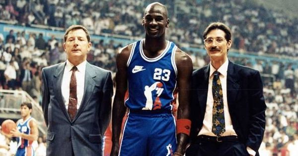 Foto: Michael Jordan en la presentación de la ACB 1990/1991. (ACB)