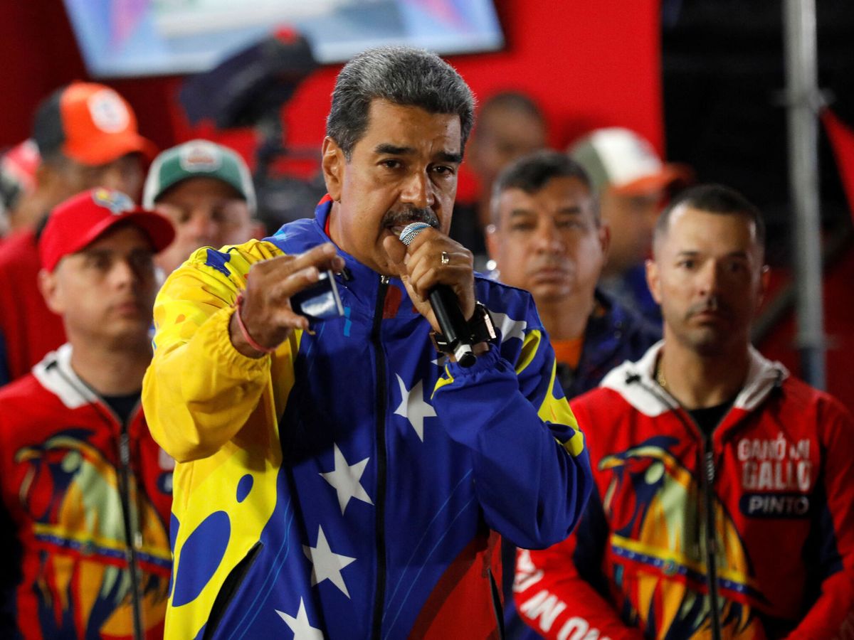 Foto: El presidente venezolano, Nicolás Maduro, habla tras las elecciones en un mitin en Caracas. (Reuters/Fausto Torrealba)