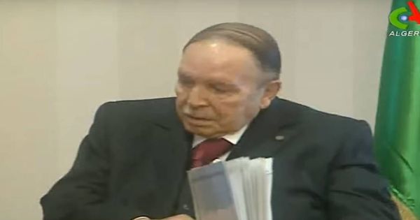 Foto: Captura de pantalla del video del presidente Bouteflika en la televisión argelina