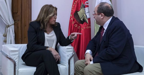 Foto: La presidenta andaluza, Susana Díaz, y el líder del PSC, Miquel Iceta. (EFE)