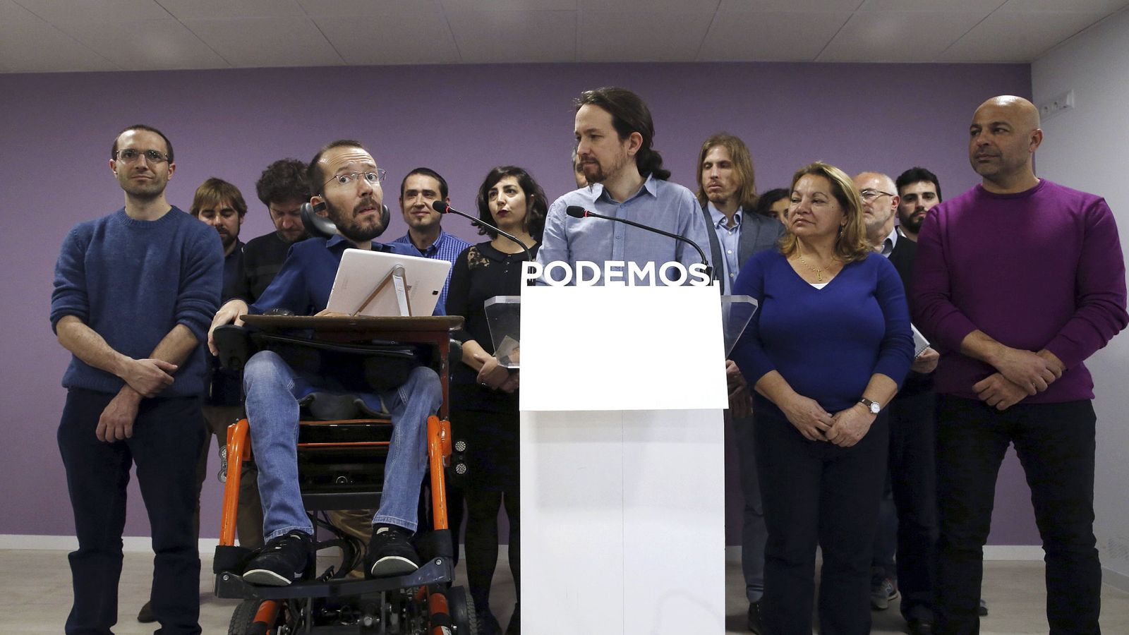 Foto: El secretario general de Podemos, Pablo Iglesias, tras una reunión con secretarios generales autonómicos el pasado mes de marzo. (EFE)