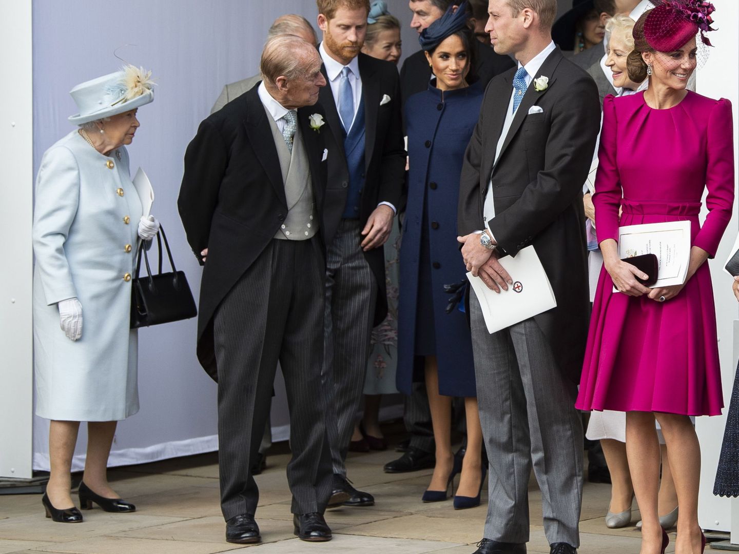 Los Cambridge y los Sussex en la boda de Eugenia de York. (Reuters)
