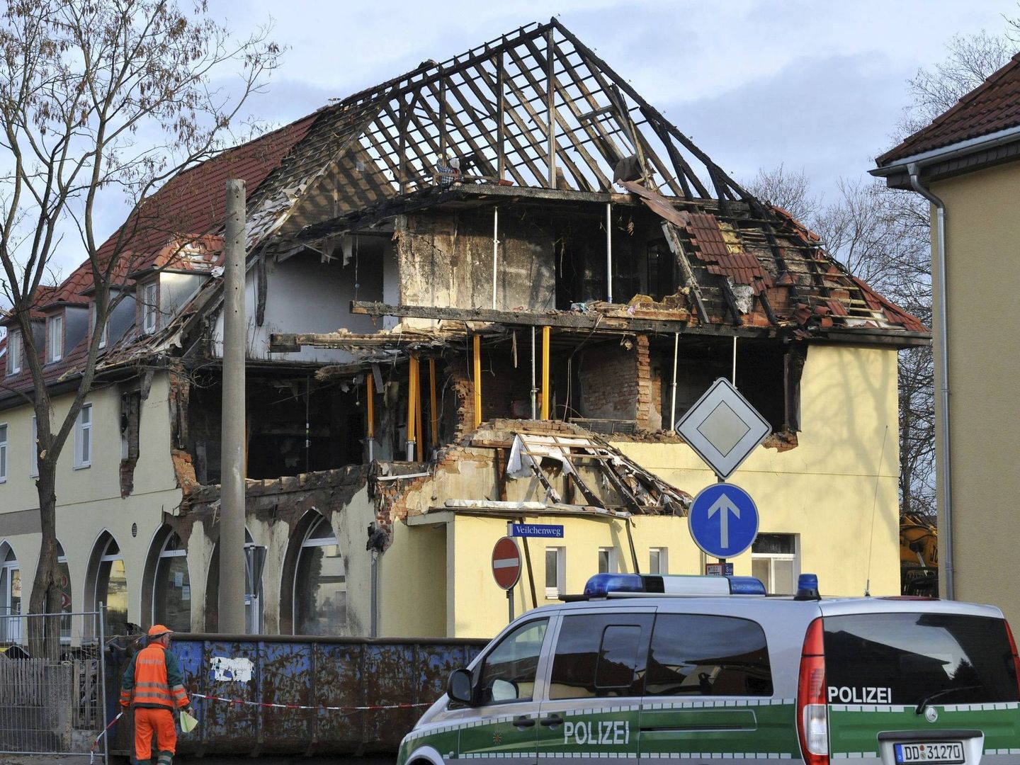 Apartamento de la célula en Zwickau tras la explosión, en noviembre de 2011. (EFE)