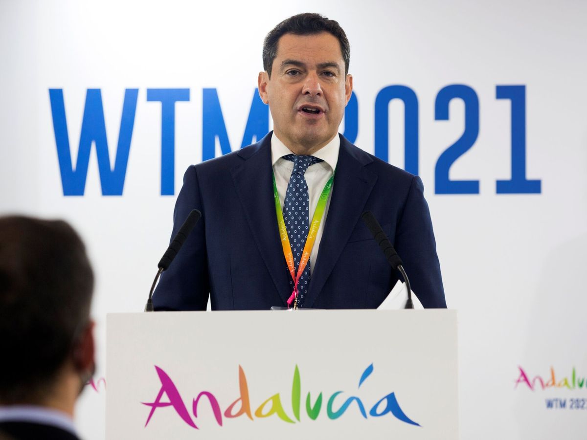 Foto: El presidente de Andalucía, Juanma Moreno. (EFE/Ángeles Ródenas)