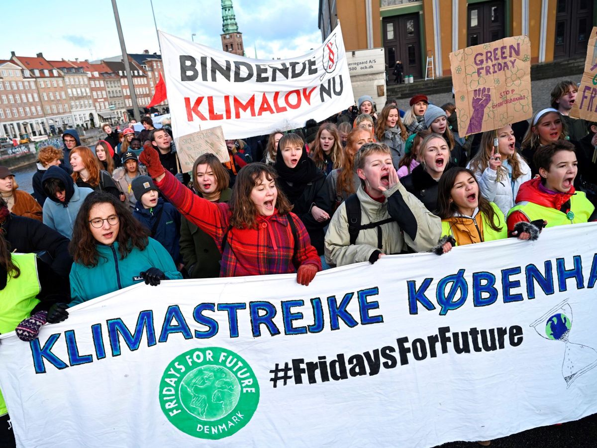 Foto: Una de las huelgas climáticas escolares en Copenhague (Dinamarca), en noviembre de 2019. (EFE)
