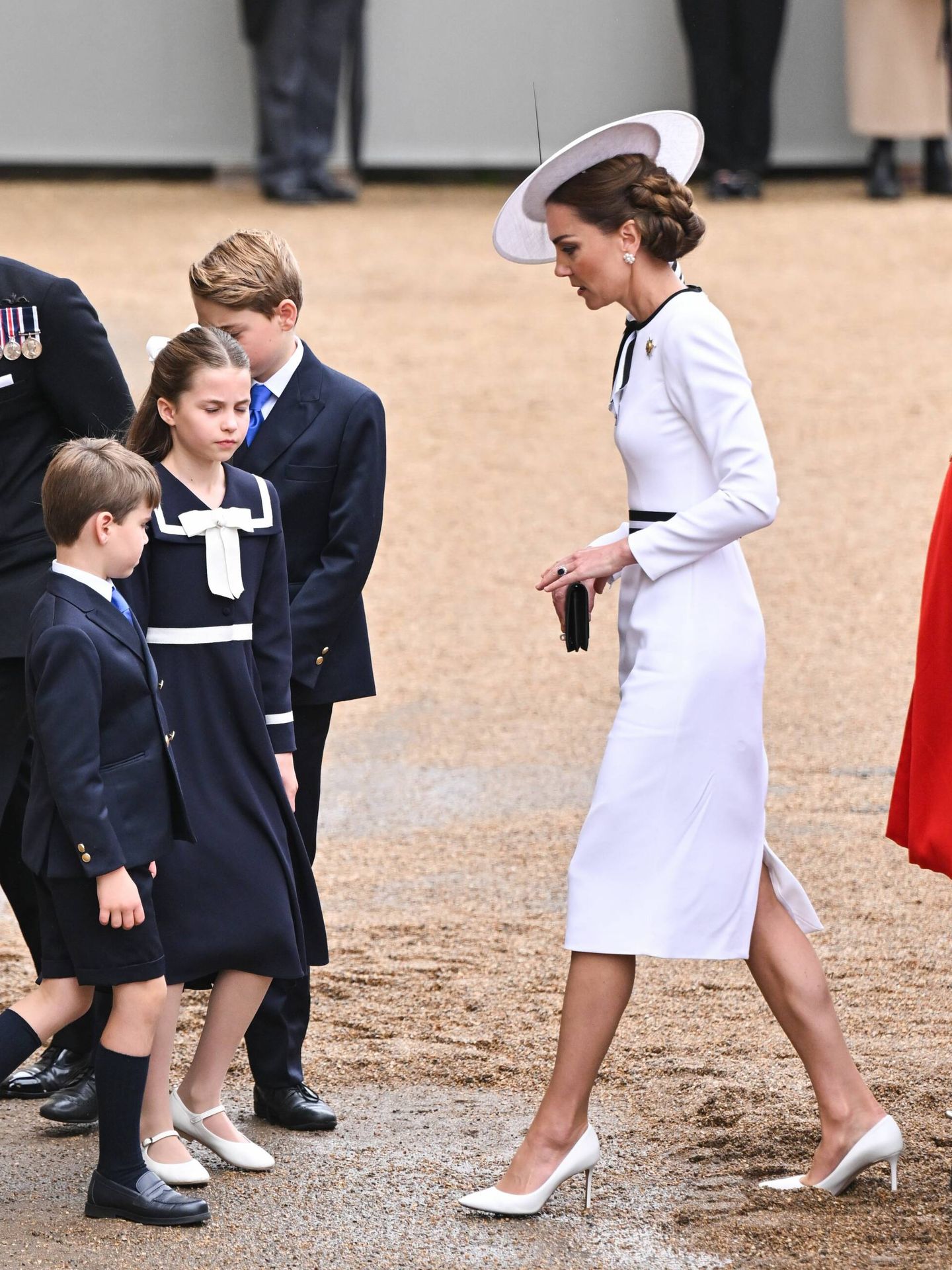 Kate Middleton y sus tres hijos, durante el 'Trooping the colour'. (Gtres)