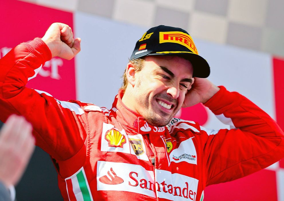 Foto: Fernando Alonso celebrando su victoria en el GP de España de 2013.