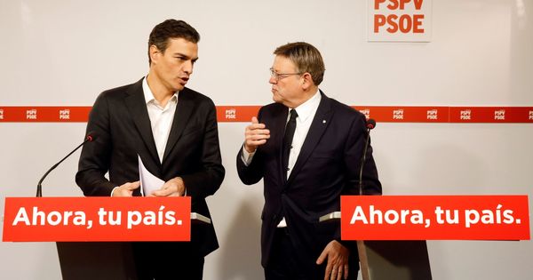 Foto: Pedro Sánchez y el presidente valenciano y líder del PSPV, Ximo Puig, este 20 de noviembre en Valencia. (EFE)