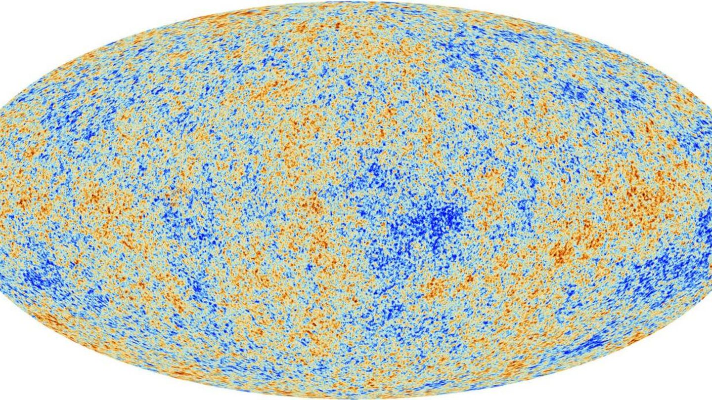 Un mapa del cielo de las fluctuaciones de brillo en el fondo cósmico de microondas. (ESA)