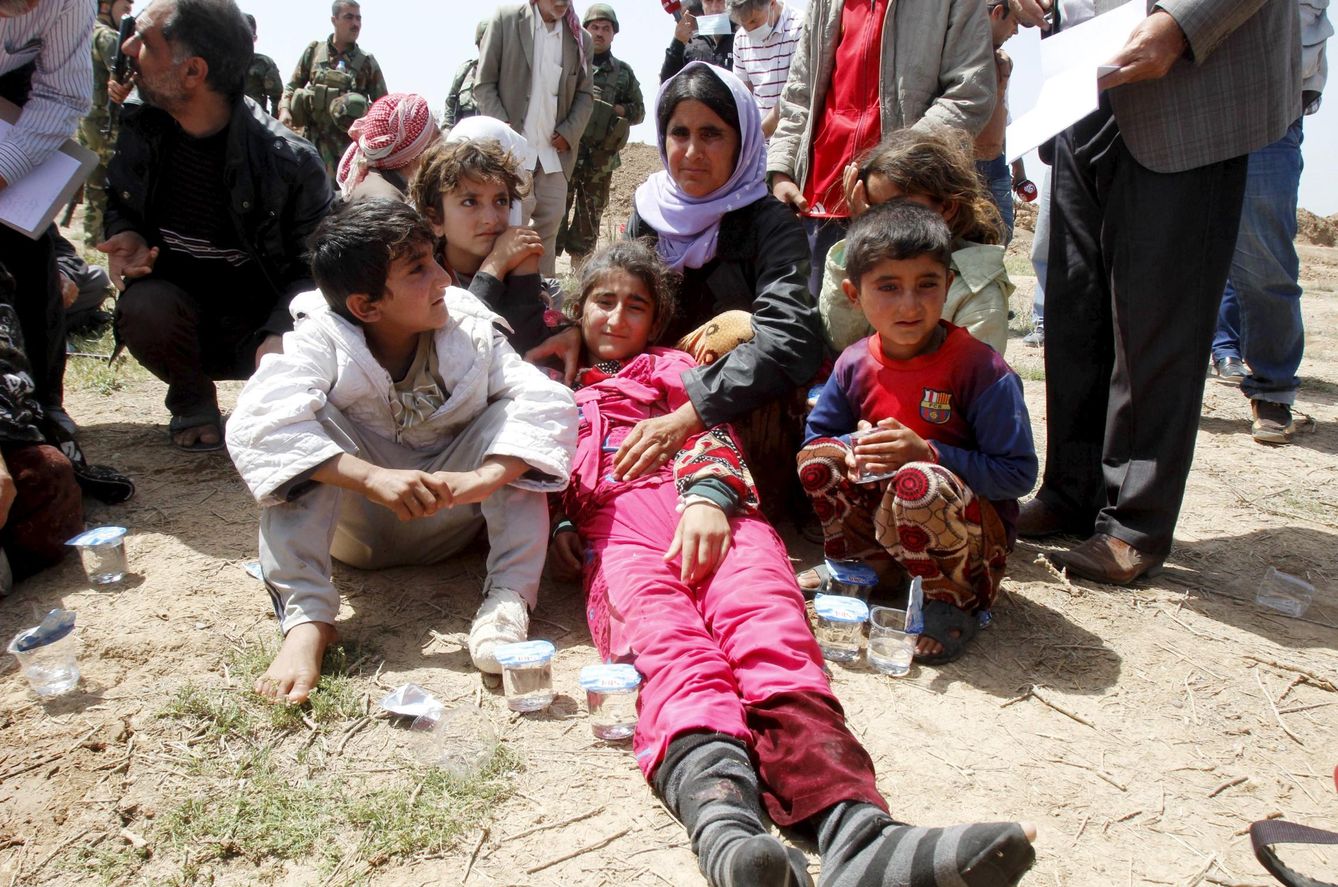 Refugiados de la minoría yazidí (Reuters).