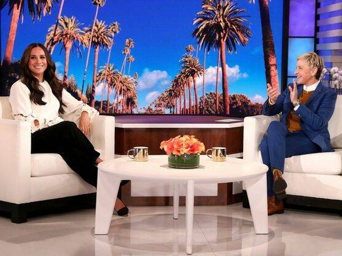 Foto:  Meghan Markle y su vecina Ellen DeGeneres, en 'The Ellen Show'. (NBC)