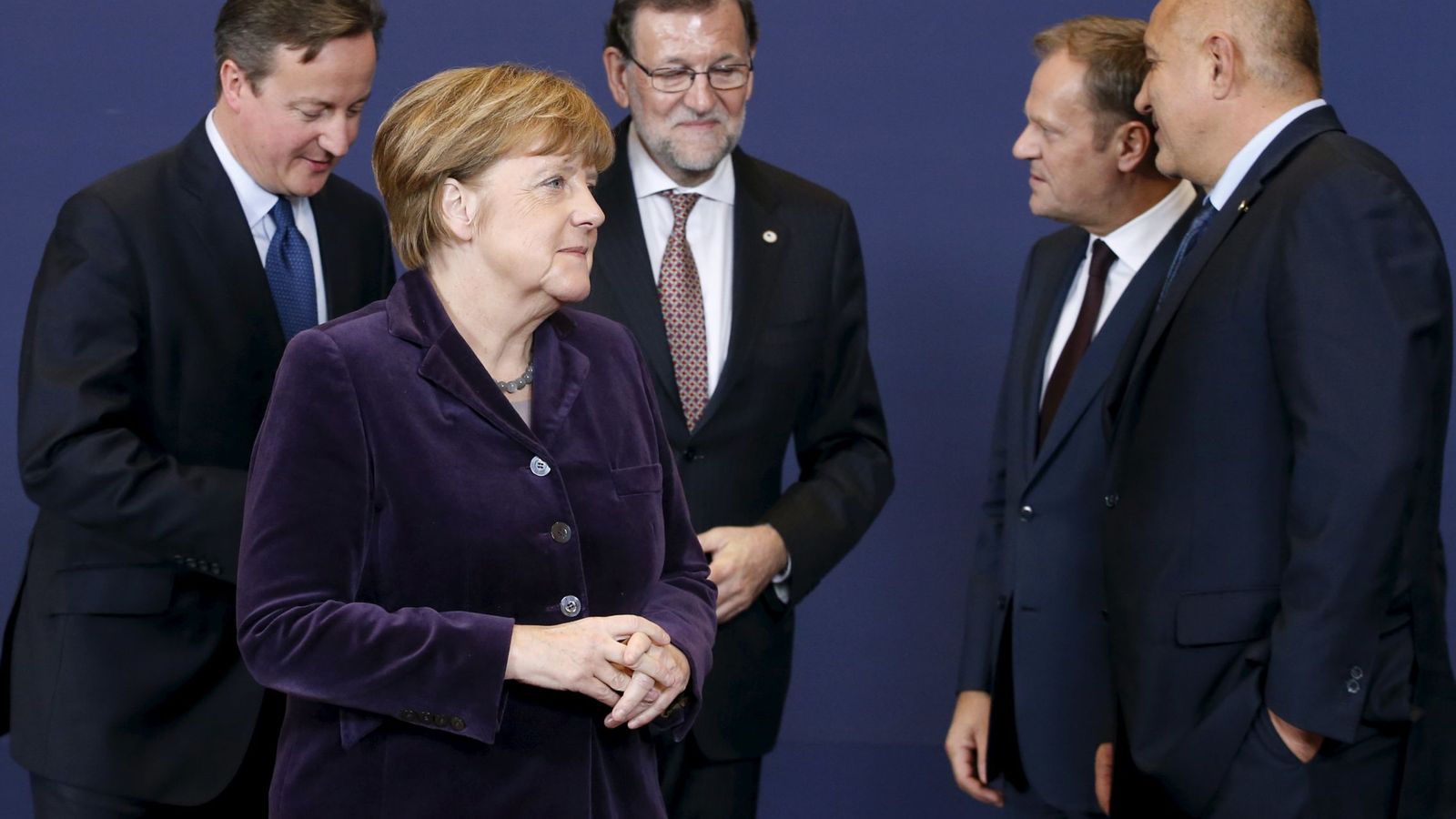 Foto: Cameron, Merkel, Rajoy, Tusk y Borisov durante la cumbre celebrada en Bruselas, Bélgica, el 17 de diciembre de 2015 (Reuters).