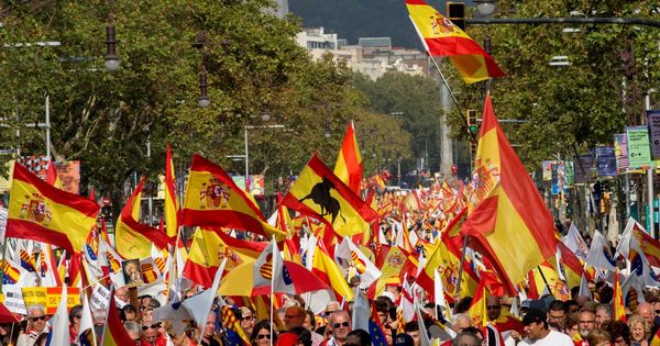 Foto: Banderas españolas en una manifestación por la unidad de España. (EFE)