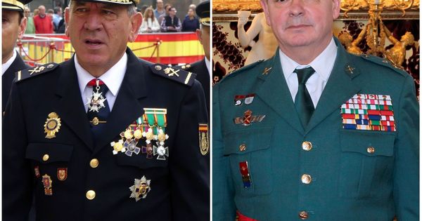 Foto: Fotografía de archivo del hasta ahora comisario principal de la Policía Nacional, José Ángel González Jiménez(i), y el teniente general Laurentino Ceña. (EFE)