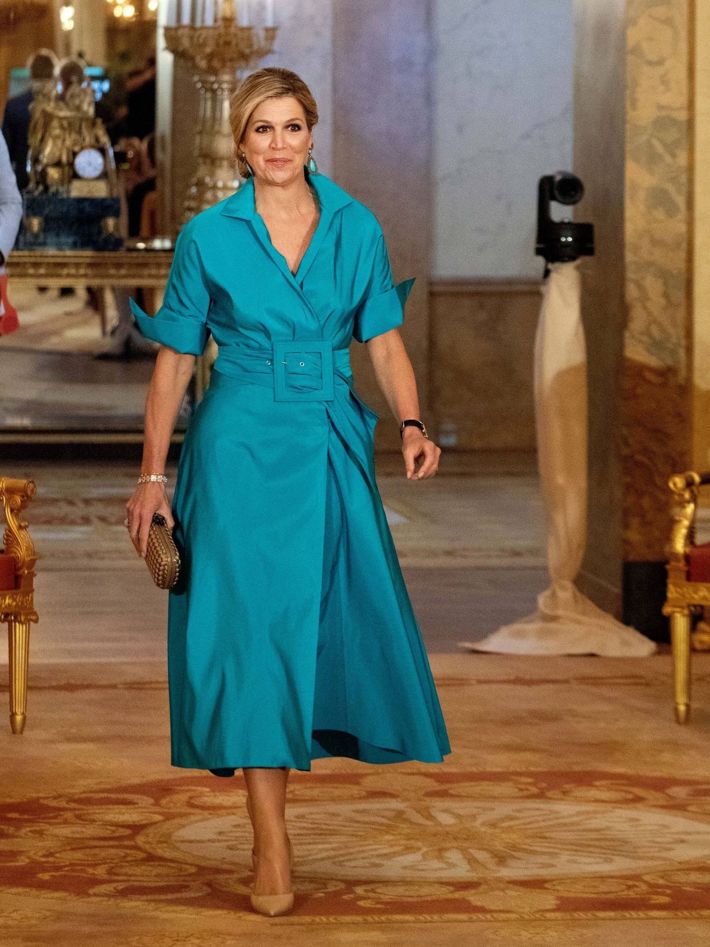 La reina Máxima, en junio con el diseño de Natan. (EFE)