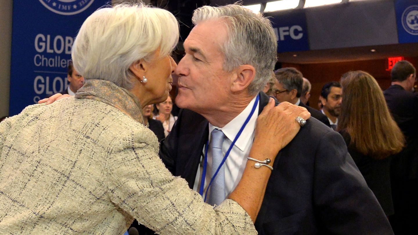 Christina Lagarde (BCE) y Jerome Powell (Fed). (Reuters)