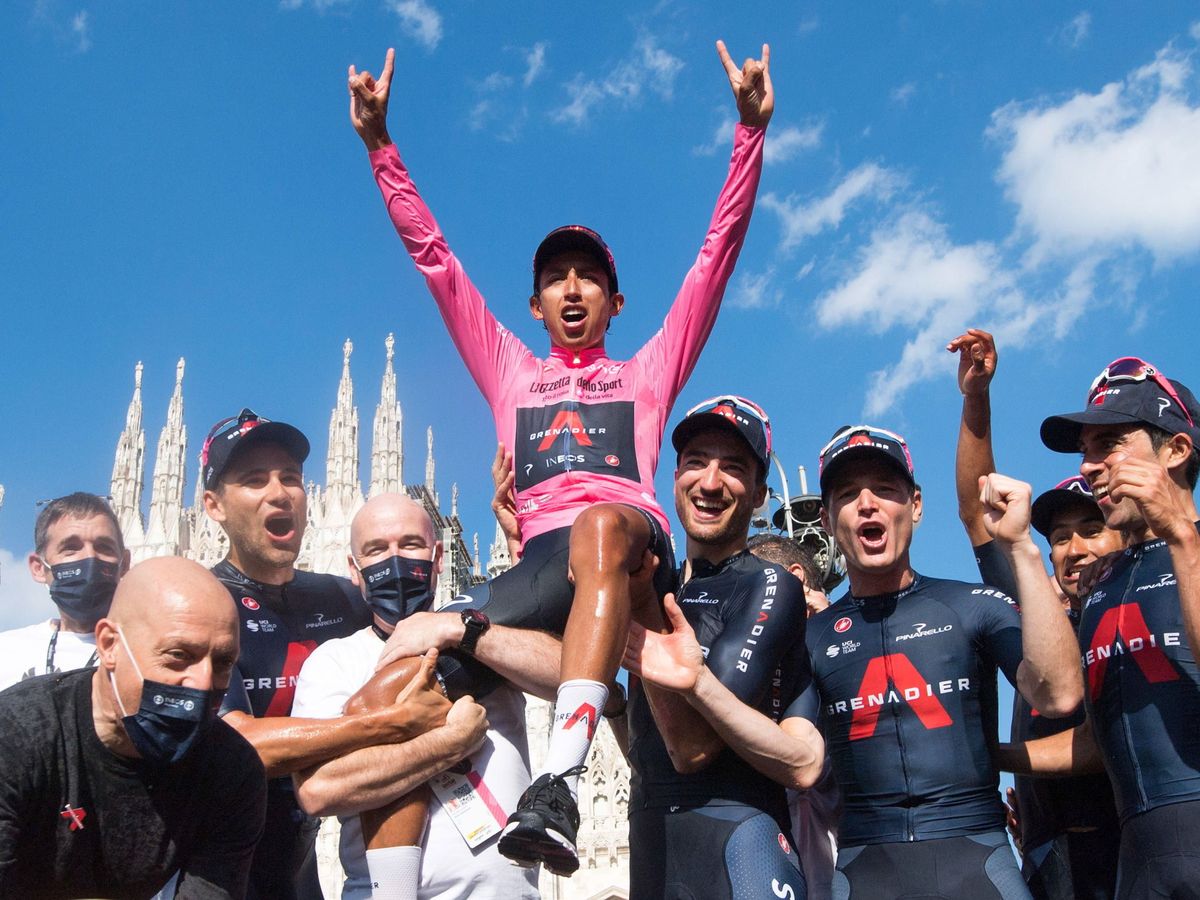 Foto: Egan Bernal, tras ganar el Giro de Italia en 2021. (EFE/Luca Zennaro)