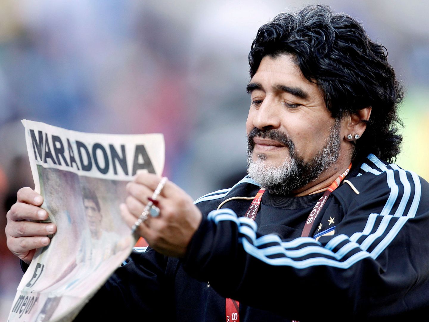 Maradona, en el Mundial de Sudáfrica. (Action Images) 