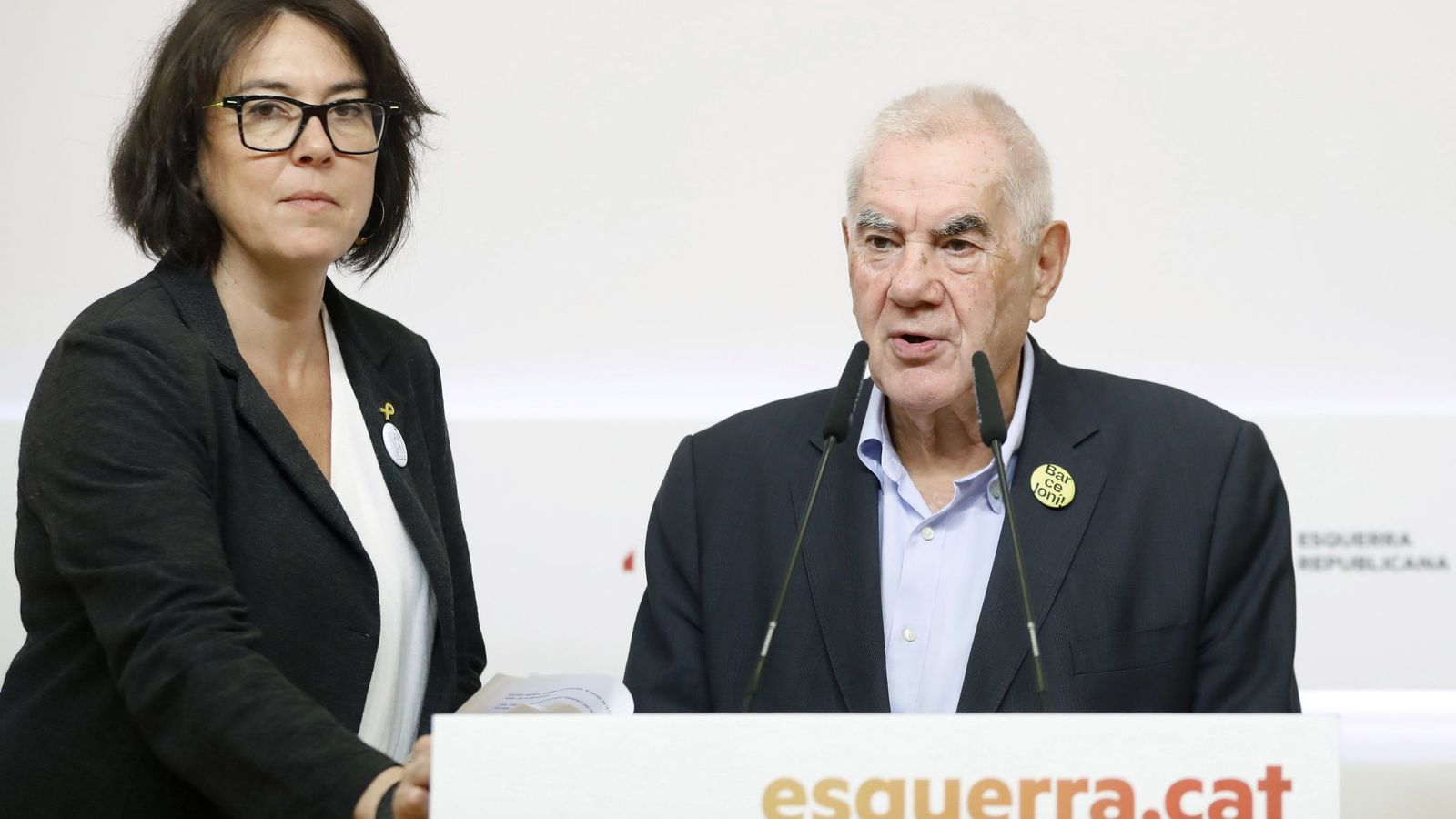 Foto: El candidato de ERC al Ayuntamiento de Barcelona, Ernest Maragall, junto a la eurodiputada electa Diana Riba. (EFE)