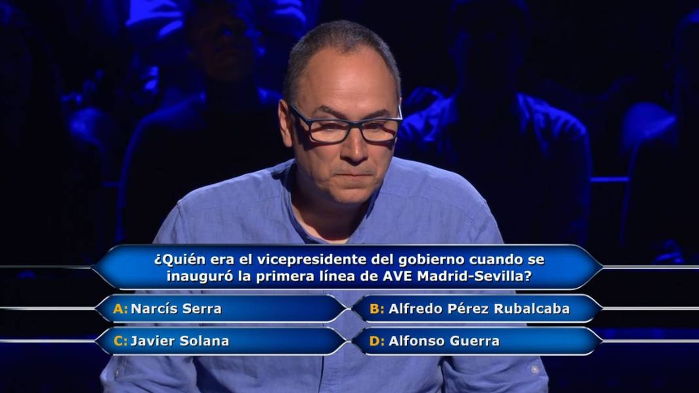 Erundino, en  '¿Quién quiere ser millonario?'. (Antena 3)