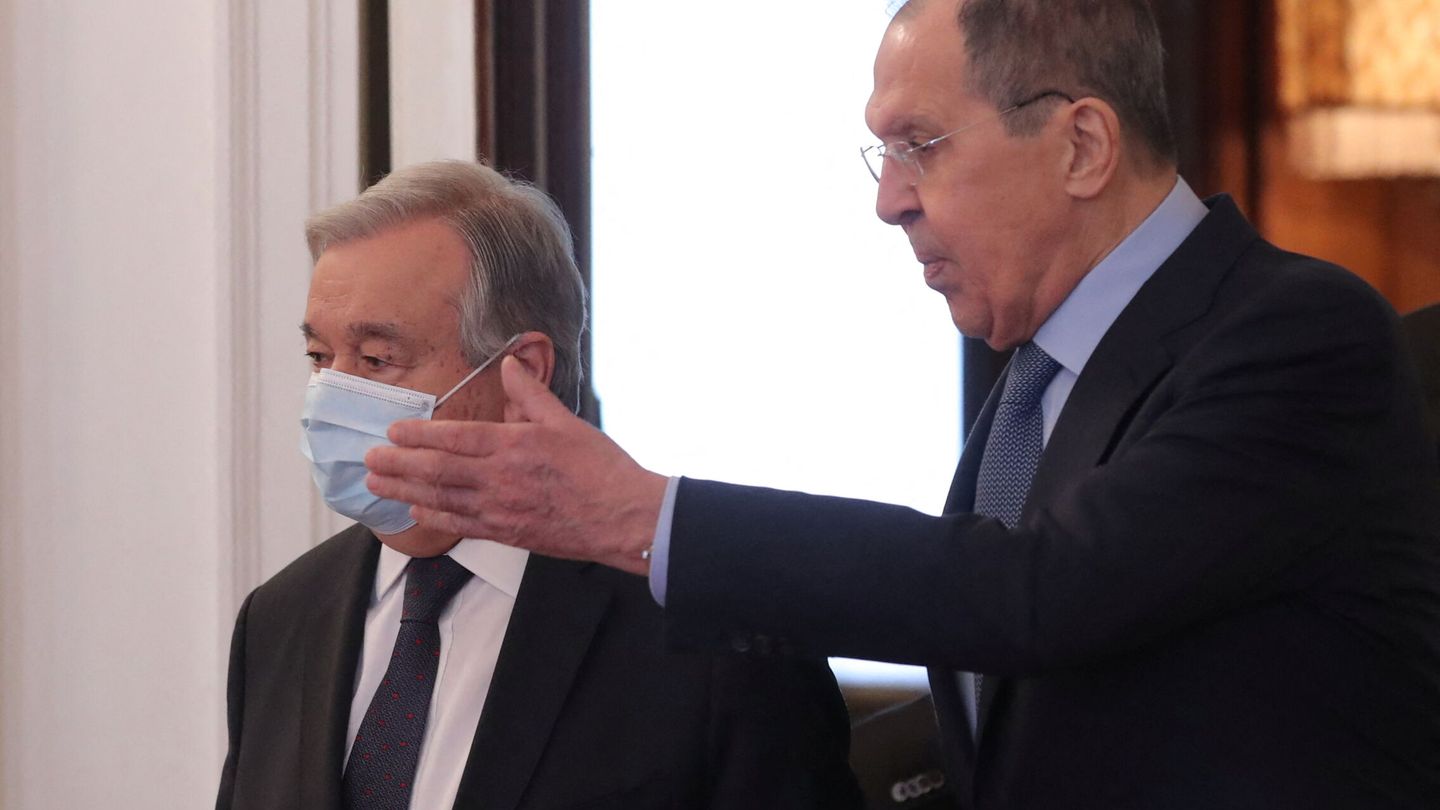 Sergei Lavrov y Antonio Guterres en su reunión de hoy en Moscú. (Reuters/ Maxim Shipenkov)