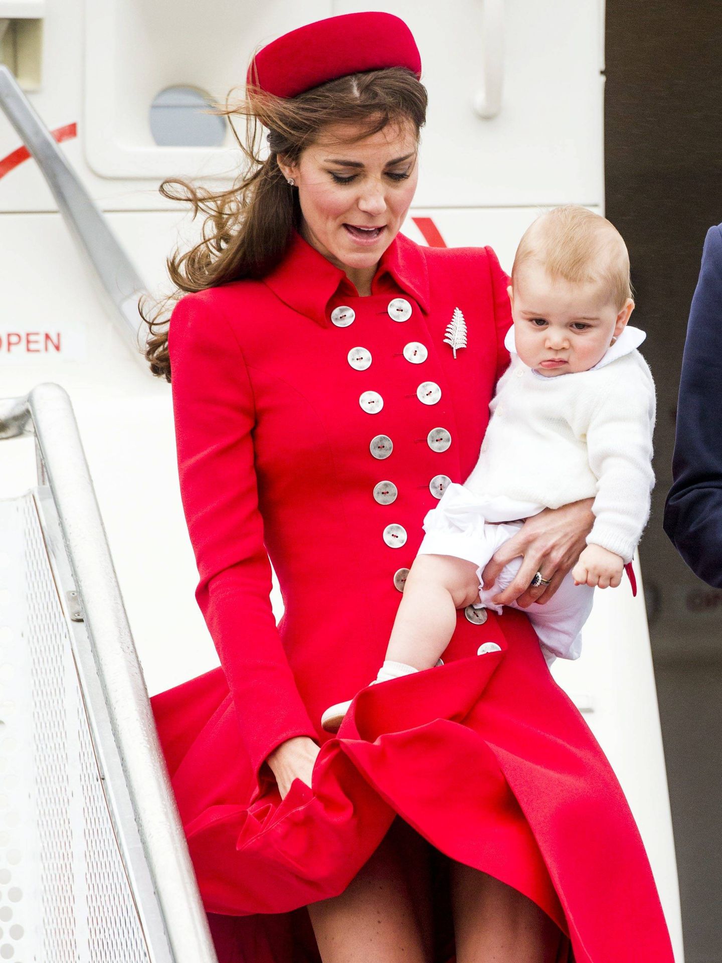 Kate Middleton, en una accidentada llegada a Nueva Zelanda. (Cordon Press)