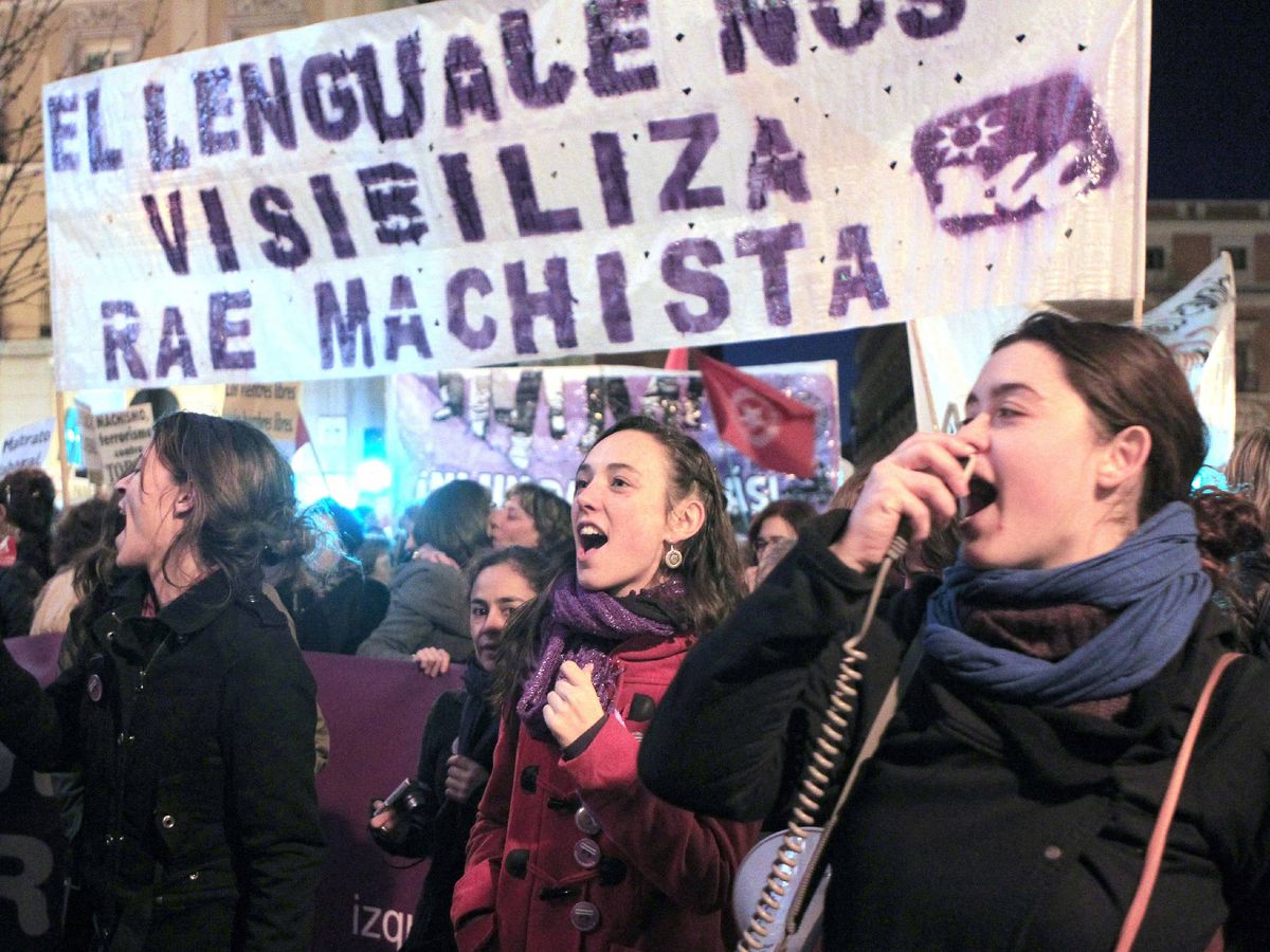 Foto: Protesta para reclamar un lenguaje no sexista. (EFE)