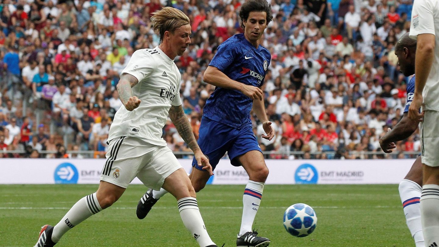 Guti, en el partido de las Leyendas en el Bernabéu contra el Chelsea. (EFE)