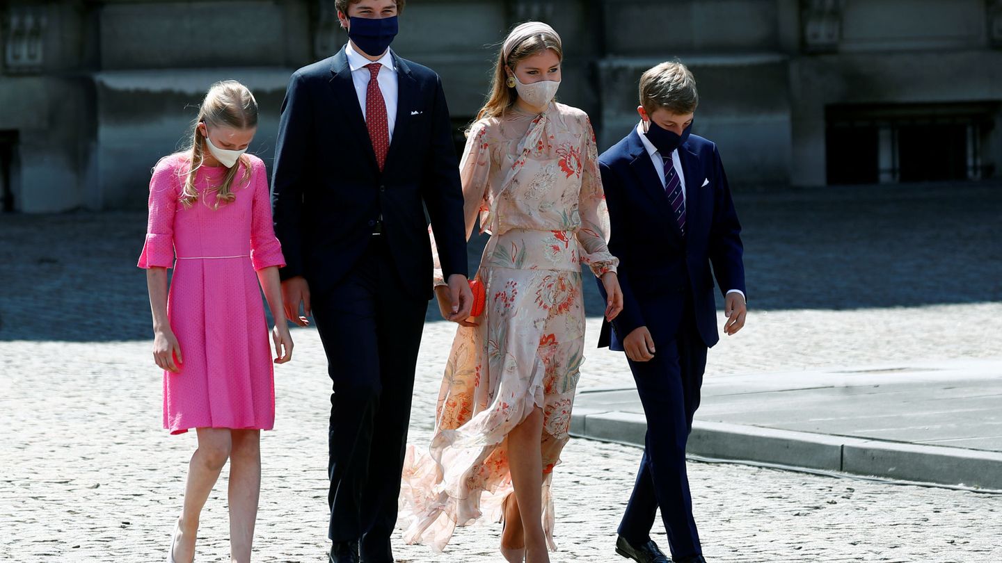 Los hijos de los reyes de Bélgica, en su Día Nacional. (Reuters)